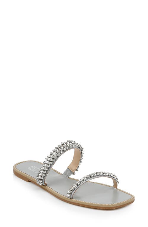 Badgley Mischka Collection Thina Slide Sandal in Silver