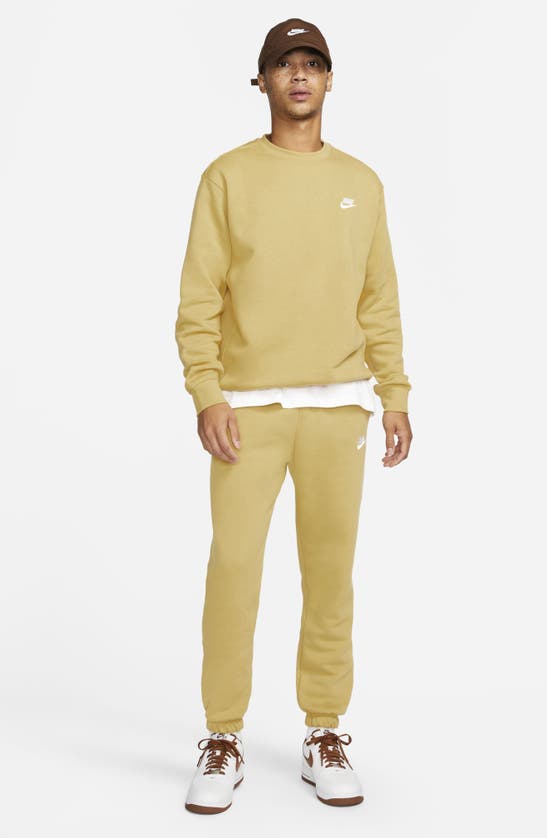 Shop Nike Sportswear Club Fleece Sweatpants In Wheat Gold/ Wheat Gold/ White