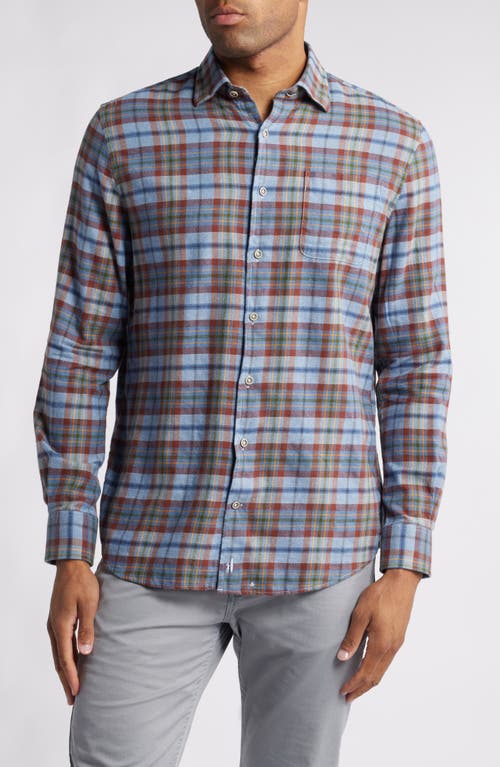 Shop Johnnie-o Roger Plaid Cotton & Lyocell Flannel Button-up Shirt In Maliblu