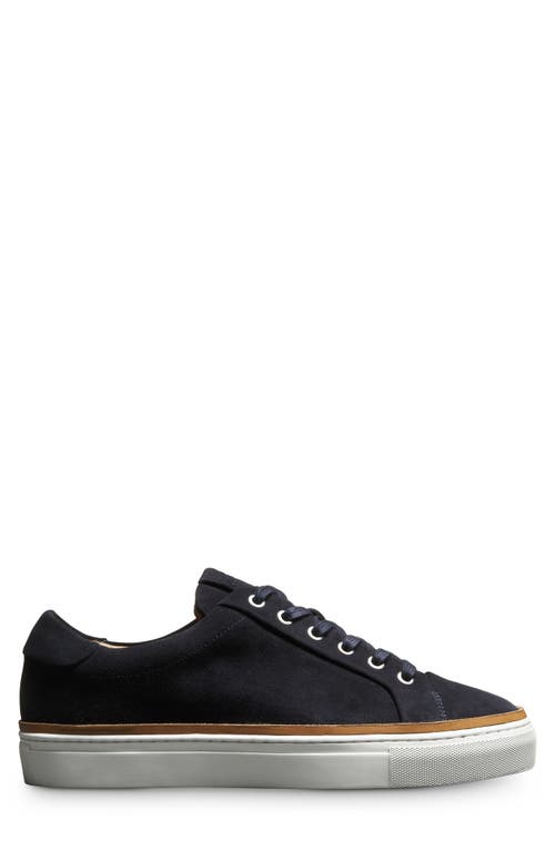 Shop Allen Edmonds Flynn Leather Sneaker In Navy