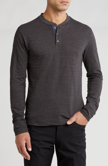 VINTAGE 1946 VINTAGE 1946 SLUB JERSEY KNIT LONG SLEEVE HENLEY 