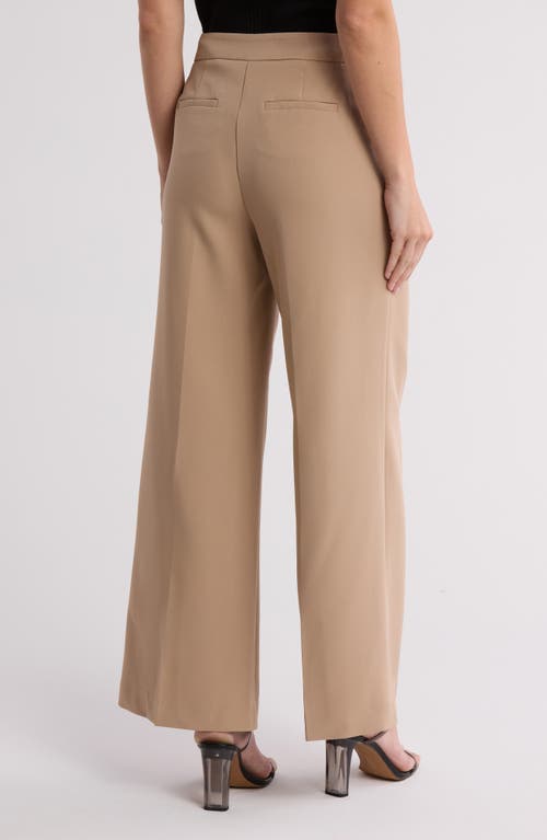 Nanette Lepore Pleat Front Wide Leg Pants In Camel