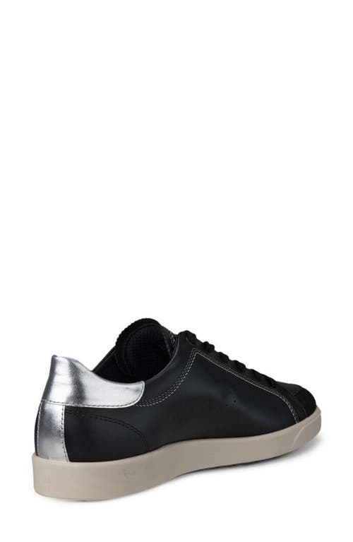 Shop Ecco Street Lite Low Top Sneaker In Black/black/pure Silver