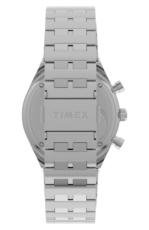 Shop Timex ® Q Chronograph Bracelet Watch, 40mm In Silver/black/silver