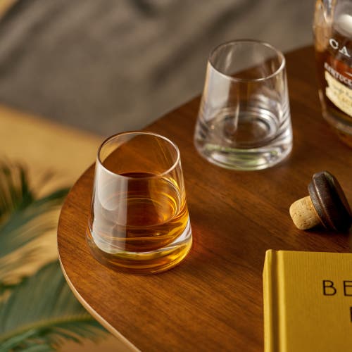 Viski Burke Crystal Whiskey Glasses Set Of 2 In Clear