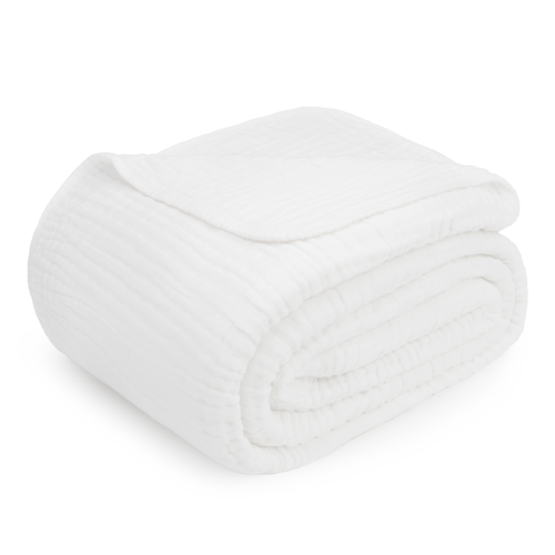 Comfy Cubs Adult Muslin Blanket In White