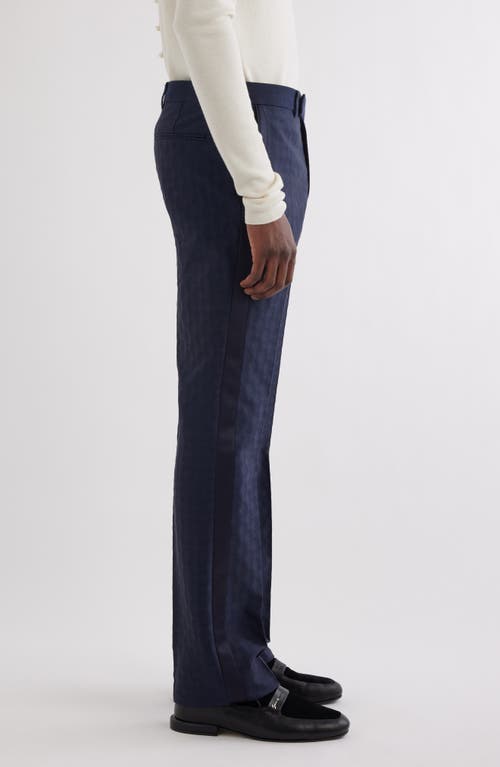 Shop Givenchy '90s Fit Wool & Silk Evening Dress Pants In Night Blue