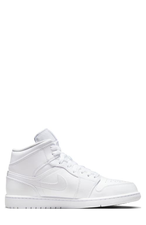 Jordan Nike Air 1 Mid Sneaker In White/white