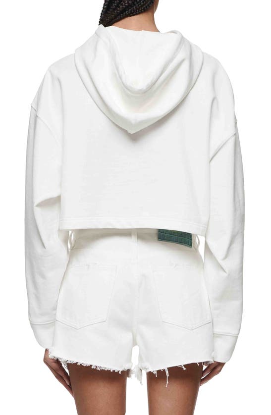 Shop Purple Brand Crop French Terry Hoodie In White
