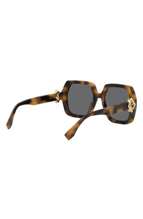 Fendi Diamond Acetate Square Sunglasses In Blonde Havana/smoke