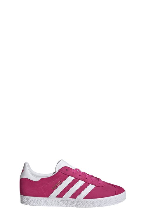 Shop Adidas Originals Adidas Kids' Gazelle Low Top Sneaker In Fuchsia/white/gold Metallic