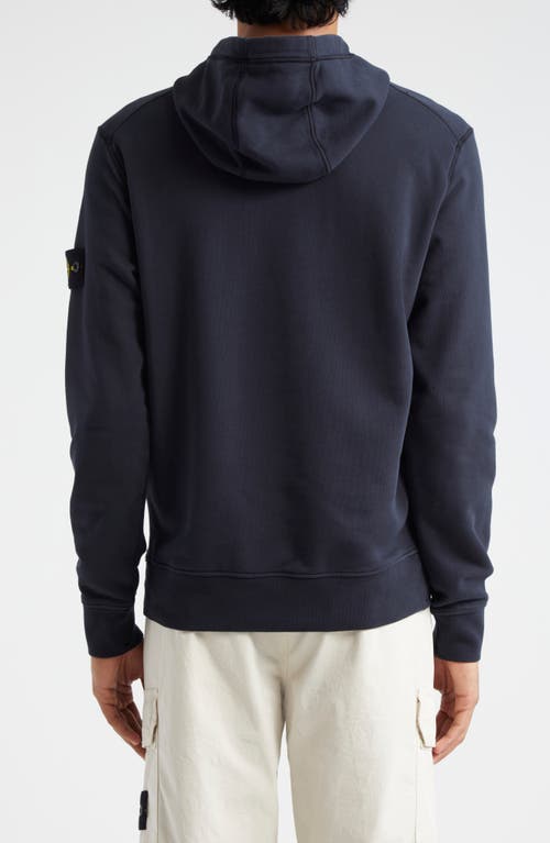 Stone Island Relaxed Fit Black Hoodie In Navy Blue