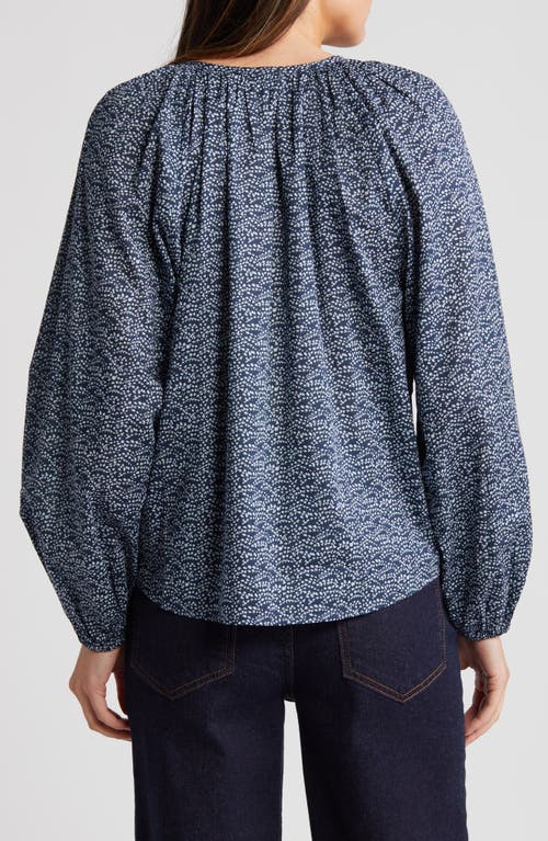 Shop Rails Indi Print Cotton Balloon Sleeve Top In Midnight Dahlia