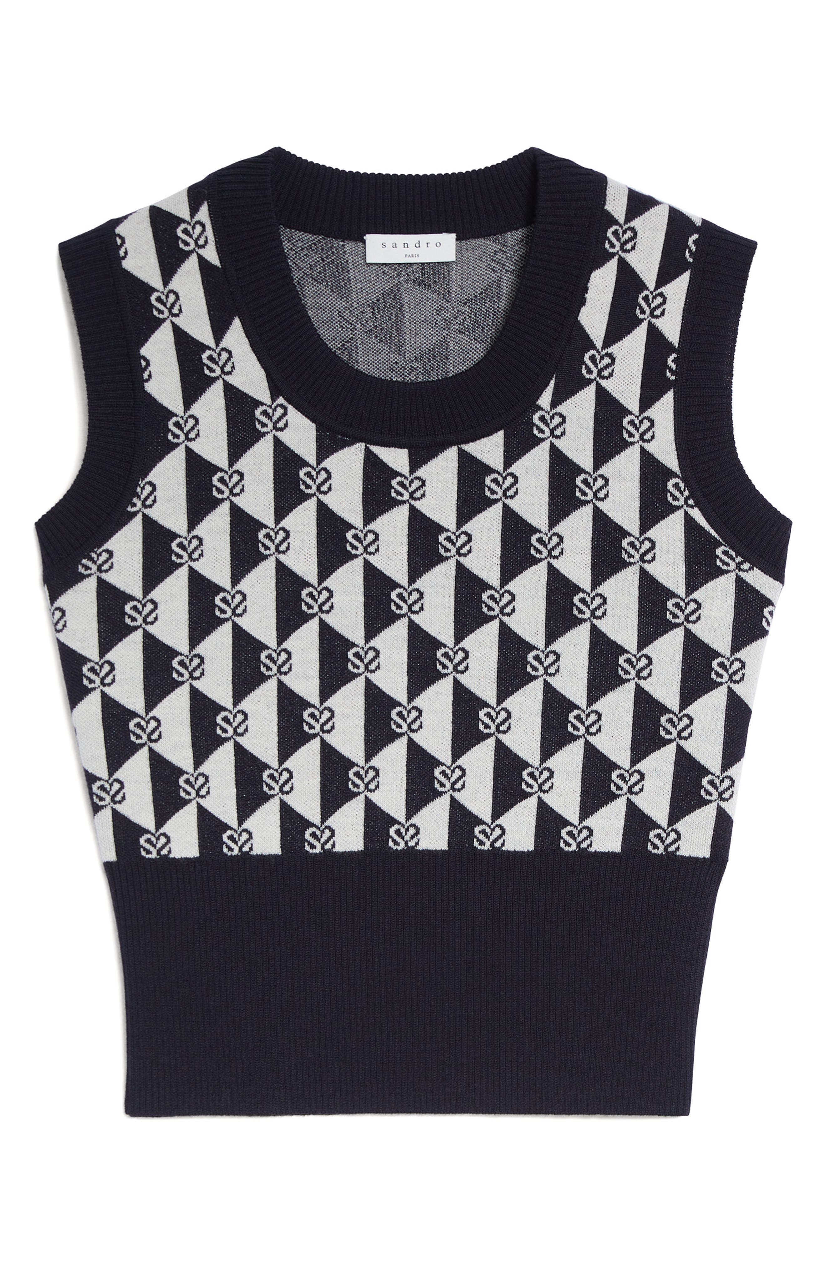 long black sleeveless sweater vest