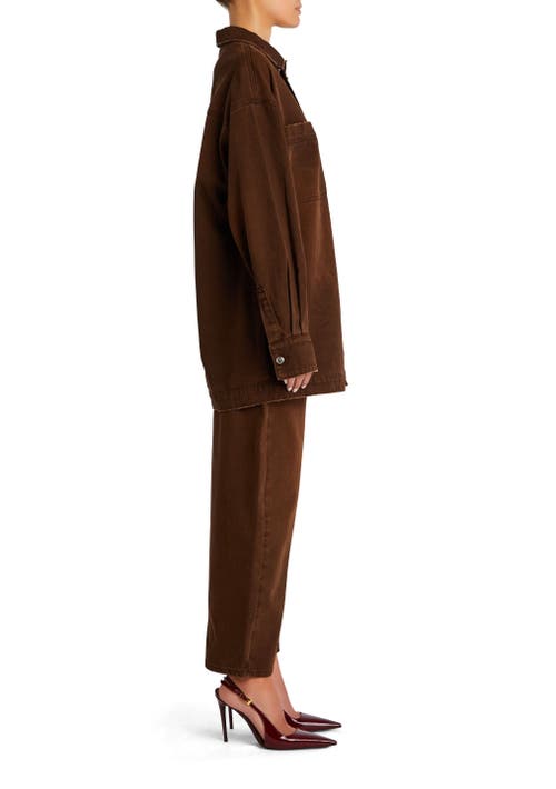 Ser.o.ya Storme Relaxed Shacket In Vintage Brown