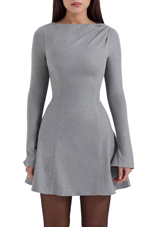 House Of Cb Womens Grey Angelique Long-sleeved Stretch-woven Mini Dress In Grey