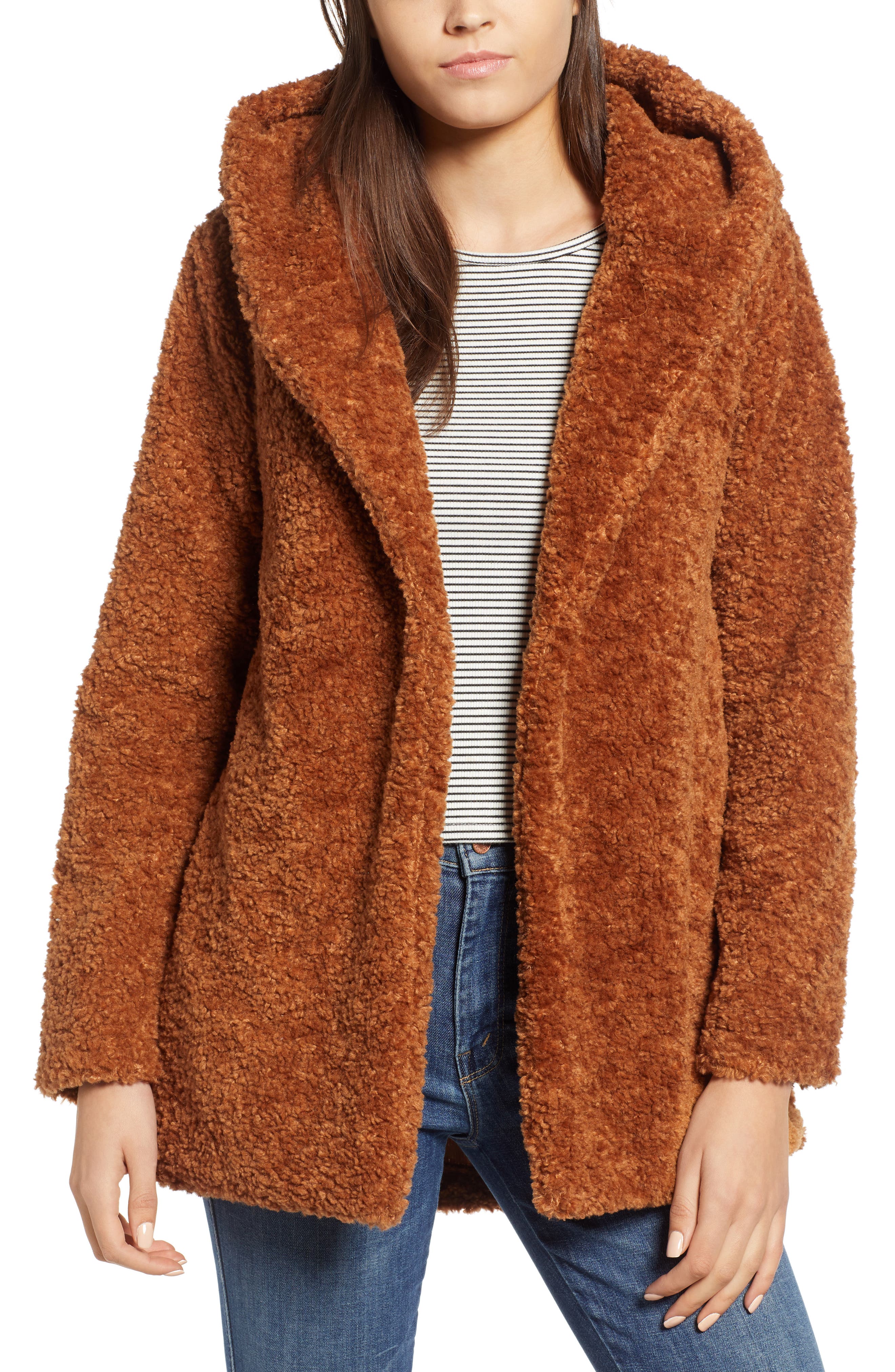 dylan hooded faux fur jacket