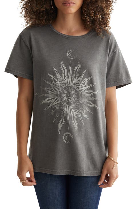 Lucky Brand By The Moon Classic Crew Tee - Women's Clothing Tops Shirts Tee  Graphic T Shirts in Phantom, Size XS - Yahoo Shopping