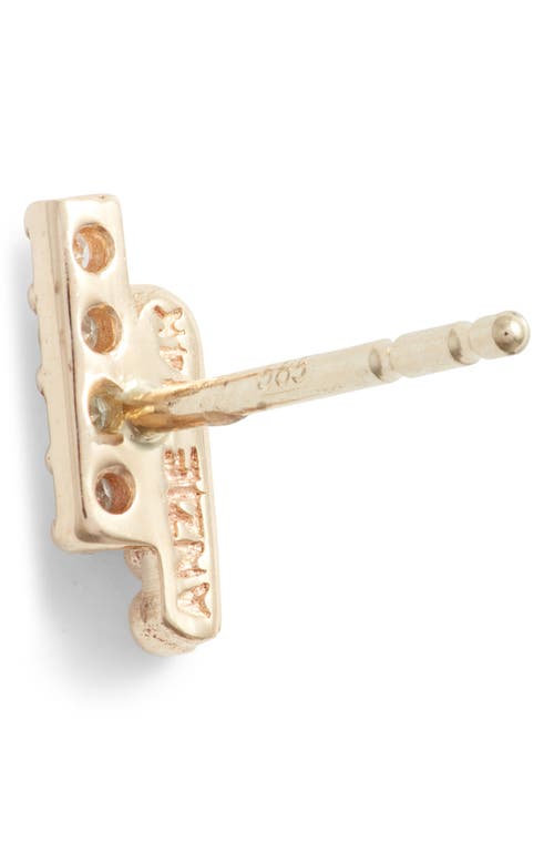 Anzie Dew Drop Marine Deux Single Bar Stud Earring In Gold/diamond/right