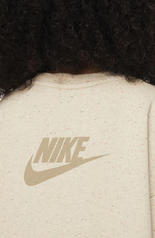 Shop Nike Kids' Fleece Logo Sweatshirt In Limestone/limestone