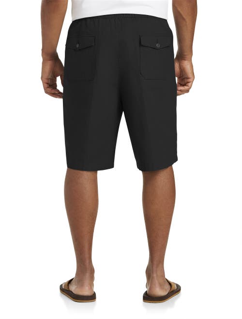 OAK HILL BY DXL OAK HILL BY DXL BIG & TALL LINEN-BLEND DRAWSTRING SHORTS