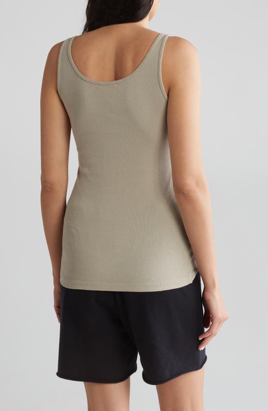 Shop James Perse Ribbed Knit Tank In String