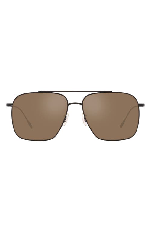 Oliver Peoples Dresner 56mm Mirrored Pilot Sunglasses in Tortoise at Nordstrom