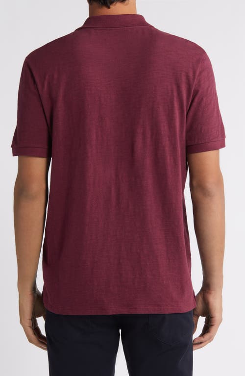 Shop Vince Cotton Slub Jersey Polo In Black Cherry