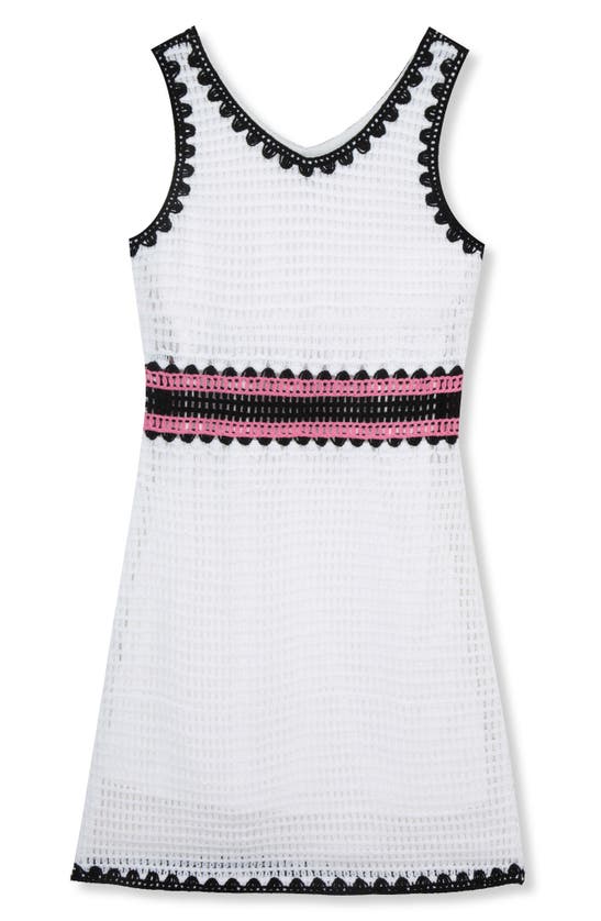 Shop Truce Kids' Colorblock Crochet Dress In White