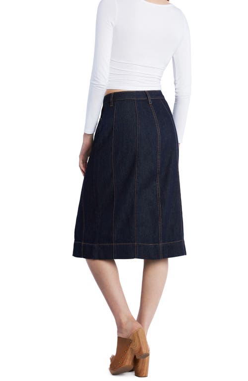 Shop Wash Lab Denim Alice Pintuck Denim Skirt In Alice Blue