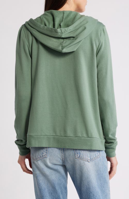 Shop Marine Layer Afternoon Full Zip Hoodie In Sage Green