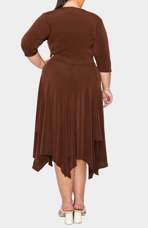 L I V D Shay Handkerchief Hem Midi Dress In Brown