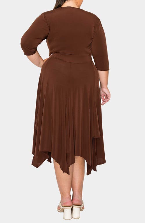 Shop L I V D Shay Handkerchief Hem Midi Dress In Brown