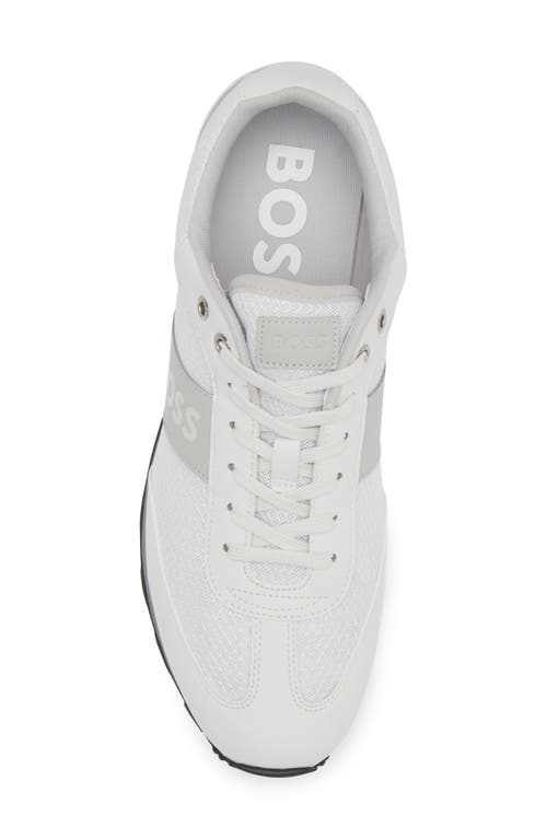 Hugo Boss Boss Low-top Sneakers In Technical Fabric In White