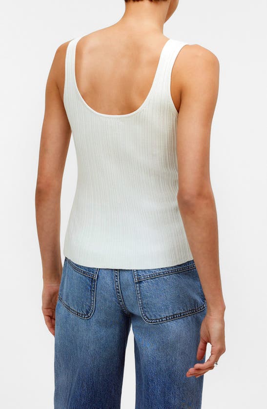 Shop Madewell The Signature Knit Scoop Neck Sweater Tank In Bright Ivory