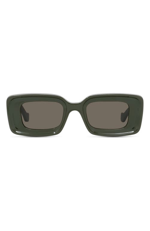 Loewe Anagram 46mm Geometric Sunglasses In Shiny Dark Green/brown