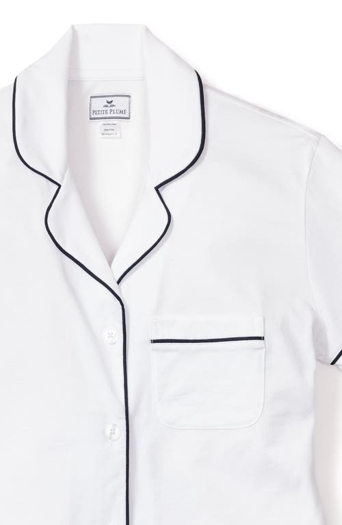 PETITE PLUME PETITE PLUME TICKING STRIPE COTTON SHORT PAJAMAS