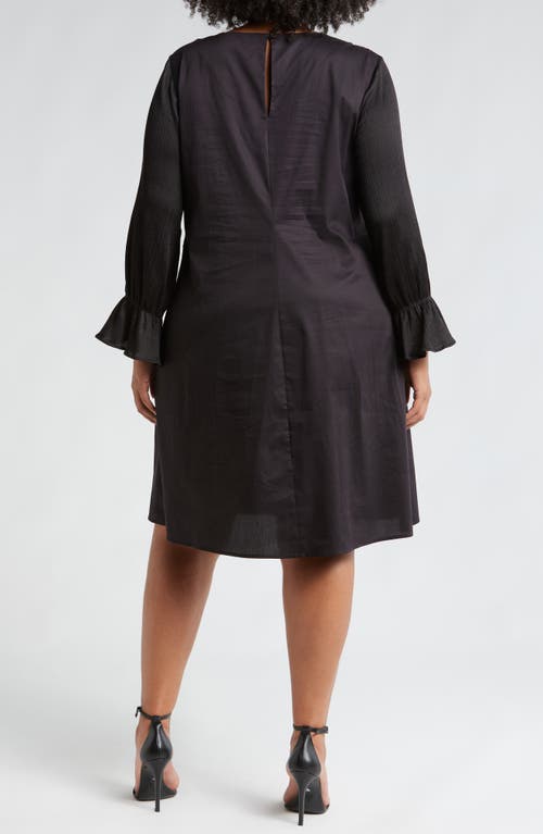 Shop Harshman Thaila Long Sleeve A-line Dress In Black