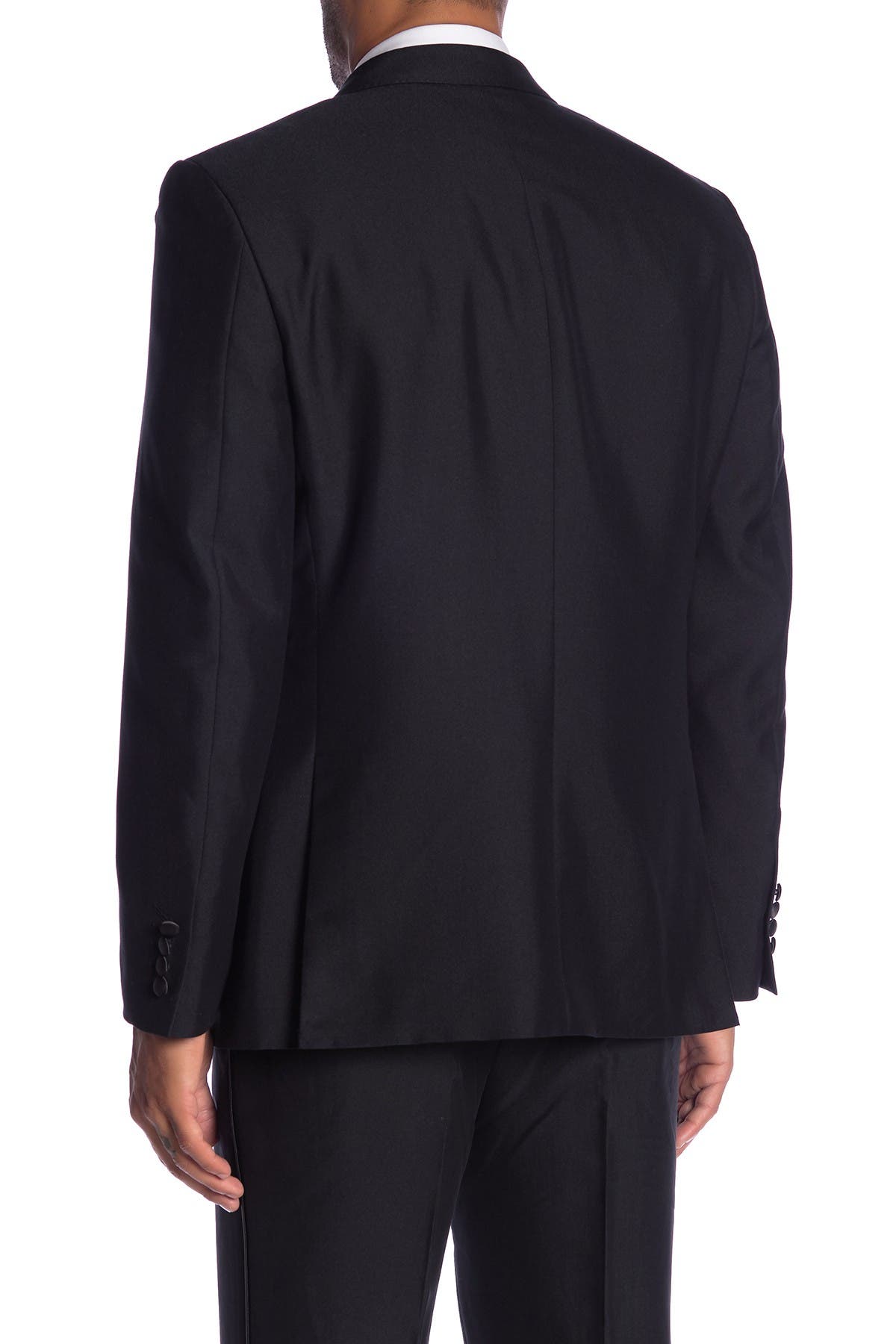 calvin klein black solid modern fit tuxedo jacket