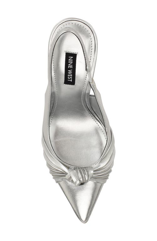 Shop Nine West Faive Slingback Pointed Toe Pump In Silver