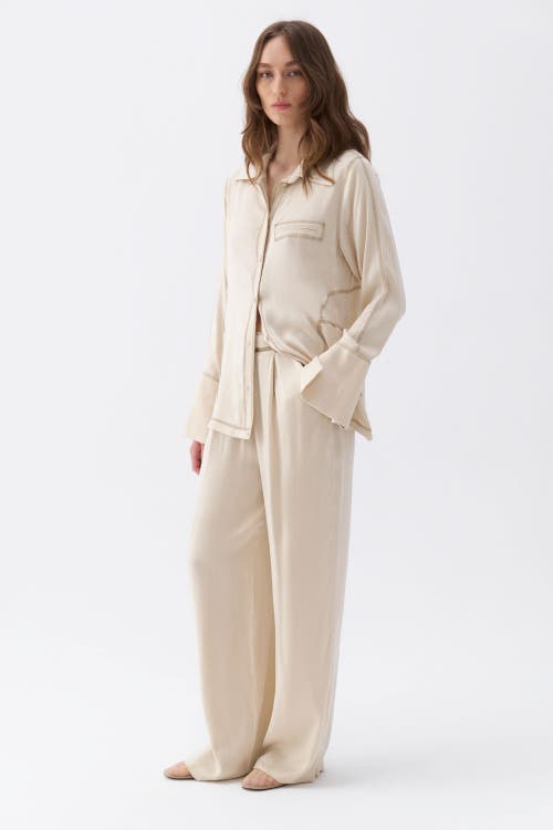 NOCTURNE NOCTURNE CONTRAST TOPSTITCHED SHIRT
