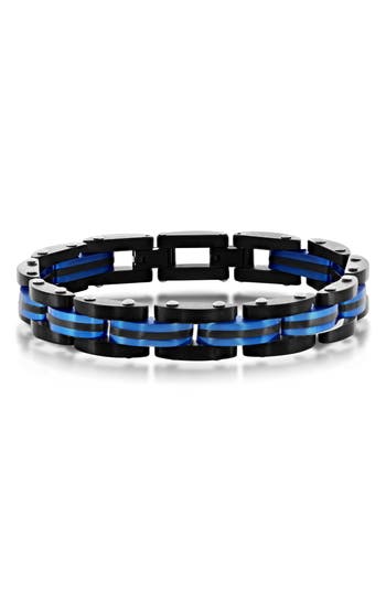 Shop Blackjack Two-tone Stripe Bracelet In Black/blue