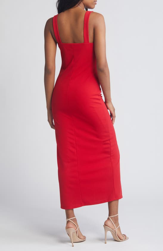 Shop Wayf The Bravado Slit Front Maxi Dress In Red