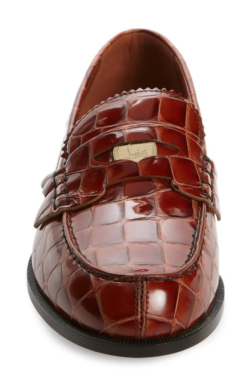 Shop Christian Louboutin Penny Loafer In Acajou/lin Acajou