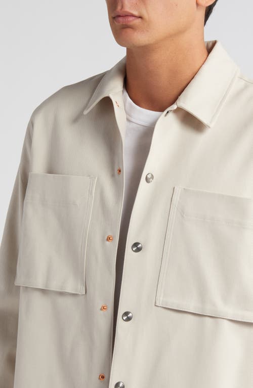 Shop Vayder Oversize Stretch Twill Snap-up Overshirt In Ecru