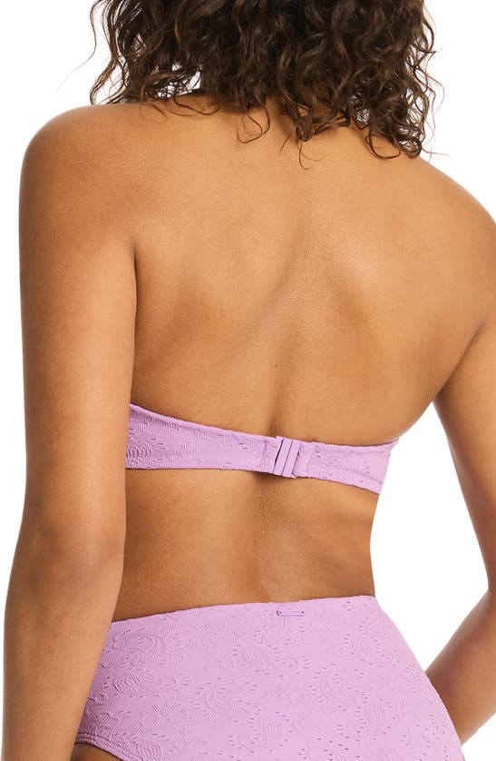 Sea Level Interlace Seamless Bandeau Bikini Top In Lavender