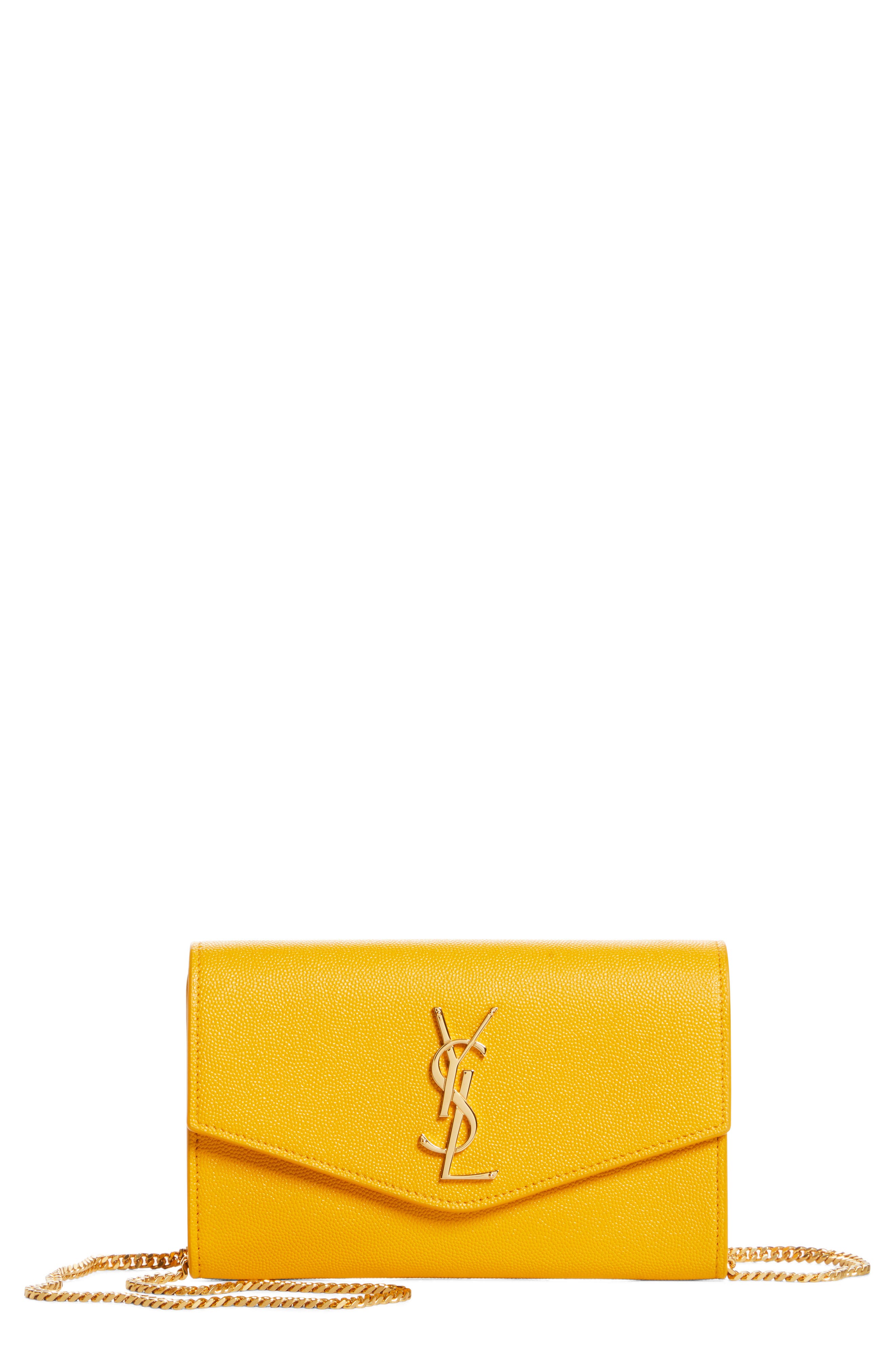 ysl yellow wallet