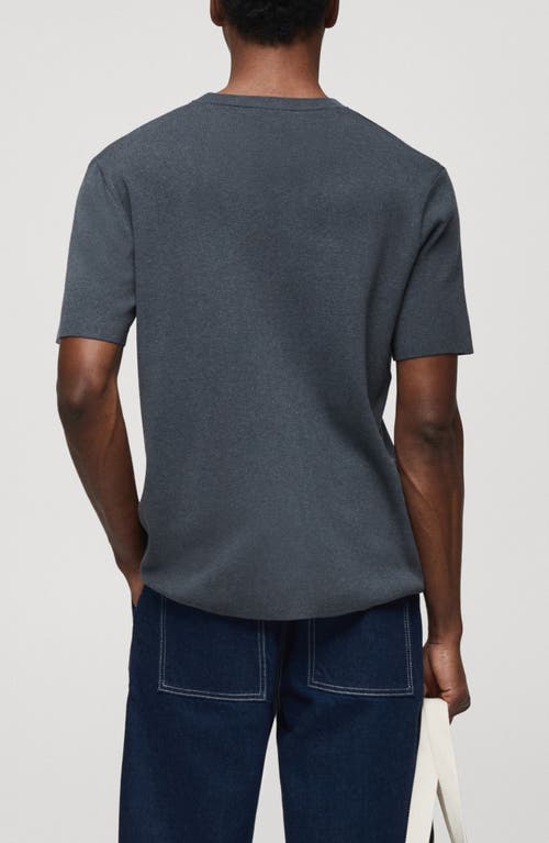Mango Basic Cotton Blend T-shirt Indigo Blue In Indigo Blue