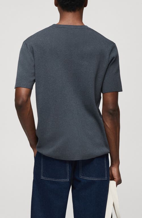 Shop Mango X Antoine Griezmann Solid Crewneck Sweater T-shirt In Indigo Blue