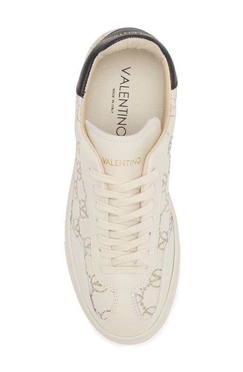 Valentino By Mario Valentino Guiditta Leather Sneaker In Cream